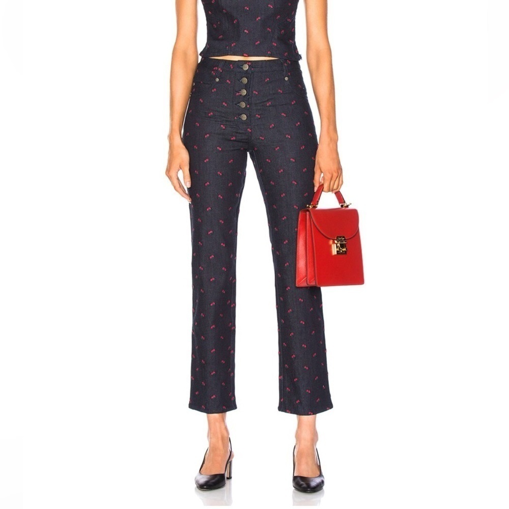 Miaou Rose Embroidered Jeans Size 23